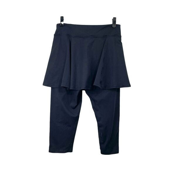 Dona Jo cropped skorts skirted leggings Size L black pickleball golf tennis - Picture 10 of 13